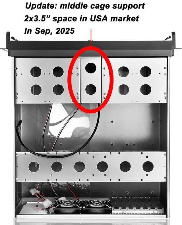 Alt view image 4 of 7 - 4U Rackmount Server Chassis with 6 x 5.25 Front Bays + 1 x 3.5 + 4 x 2.5 Bays