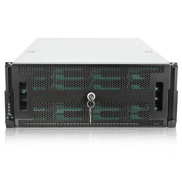 Alt view image 3 of 7 - 4U 24bay Hotswap 12Gbps Swappable screwless 24 x 3.5/2.5 Chassis with sliidng Rail and SFF-8643 Minisas to SATA Cables with keylock Door