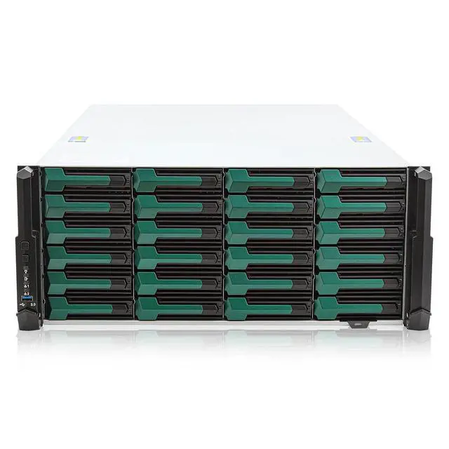 Alt view image 7 of 7 - 4U 24bay Hotswap 12Gbps Swappable screwless 24 x 3.5/2.5 Chassis with sliidng Rail and SFF-8643 Minisas to SATA Cables with keylock Door