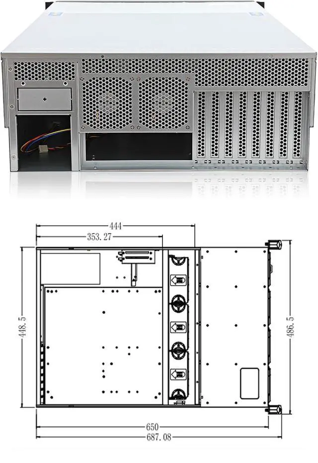 Alt view image 4 of 7 - 4U 24bay Hotswap 12Gbps Swappable screwless 24 x 3.5/2.5 Chassis with sliidng Rail and SFF-8643 Minisas to SATA Cables with keylock Door