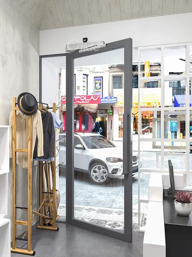 Alt view image 4 of 6 - Home Security System Electric Swing Doors DSW120+2pcs Infrared Safety Beam Sensors+2pcs Fire-Proof PIR Sensors