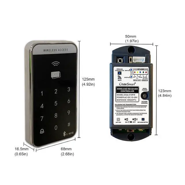 Alt view image 3 of 6 - Wireless RFID Access Keypad,Workable with Olide Automatic Door Opener,with 1PCS Wireless Keypad,1PCS Wired Smart WiFi Receiver and RFID Tags