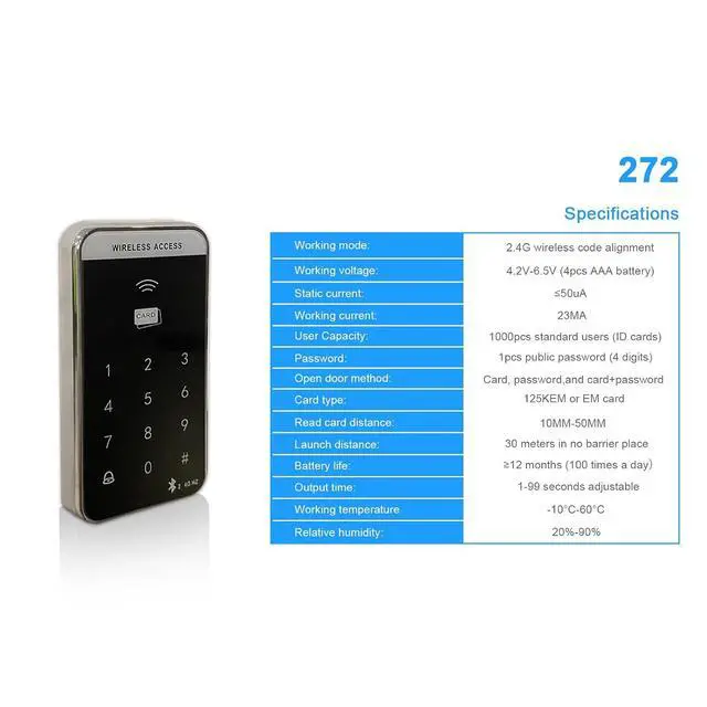 Alt view image 5 of 6 - Wireless RFID Access Keypad,Workable with Olide Automatic Door Opener,with 1PCS Wireless Keypad,1PCS Wired Smart WiFi Receiver and RFID Tags