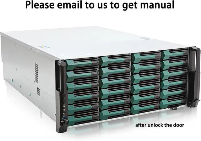 Alt view image 2 of 7 - 4U 24bay Hotswap 12Gbps Swappable screwless 24 x 3.5/2.5 Chassis with sliidng Rail and SFF-8643 Minisas to SATA Cables with keylock Door