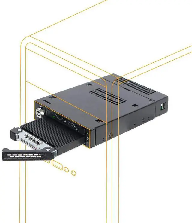 Main image of 2 Bay M.2 PCIe 3.0/4.0 NVMe SSD Mobile Rack for External 3.5 Drive Bay | ToughArmor MB834M2K-B