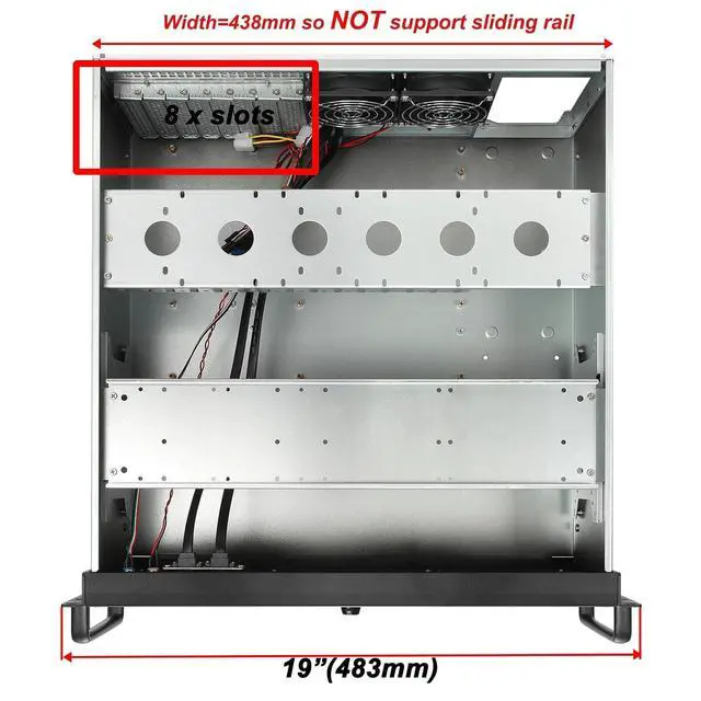 Alt view image 2 of 6 - 4U rackmount Server Chassis Support Liquid Cooling AIO Cooler Compatibility up to Elevated 360mm Radiator