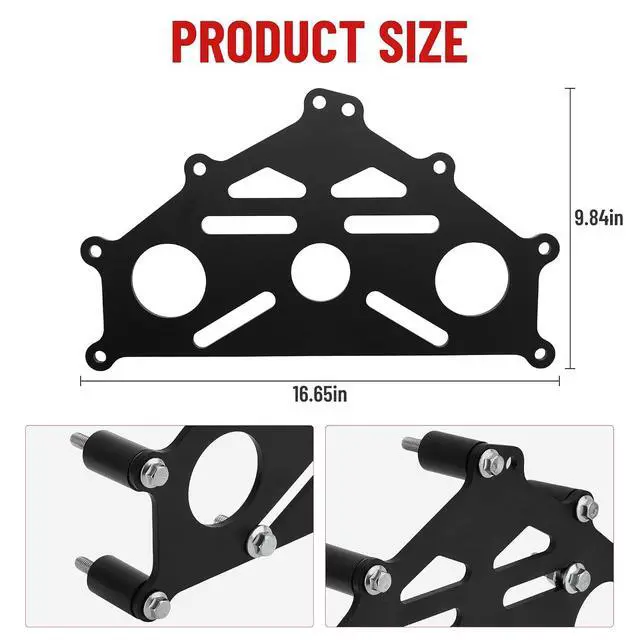 Alt view image 6 of 7 - LS Engine Stand Adapter Plate - Universal Heavy Duty Billet Aluminum Mounting Bracket Adapter Compatible with Chevy Small/Big Block LS1 Duramax BBC SBC LS , Heavy-Duty Engine Stand Lift Plate
