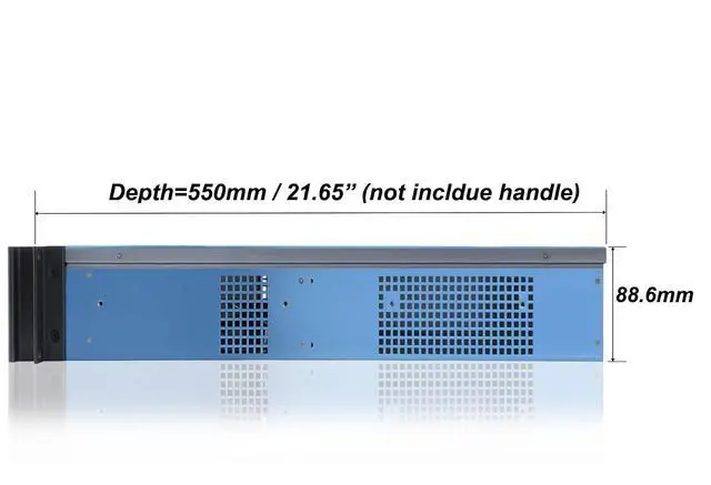 Alt view image 3 of 7 - 2U Rackmount Server Chassis 2x5.25 + 6x3.5 ATX/MATX Support ATX PSU with Either top or Side Cooling