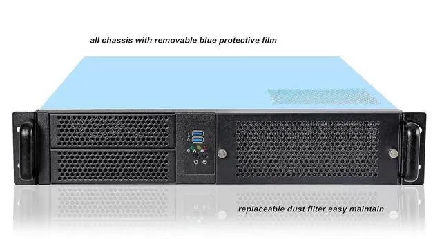 Alt view image 2 of 7 - 2U Rackmount Server Chassis 2x5.25 + 6x3.5 ATX/MATX Support ATX PSU with Either top or Side Cooling