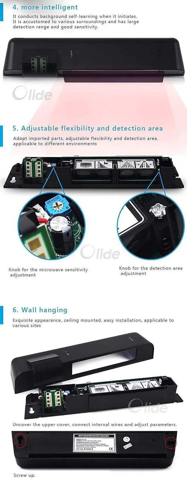 Alt view image 6 of 7 - Active&Safety Dual Sensor, Active Infrared Safety Detected Sensor for Automatic Door