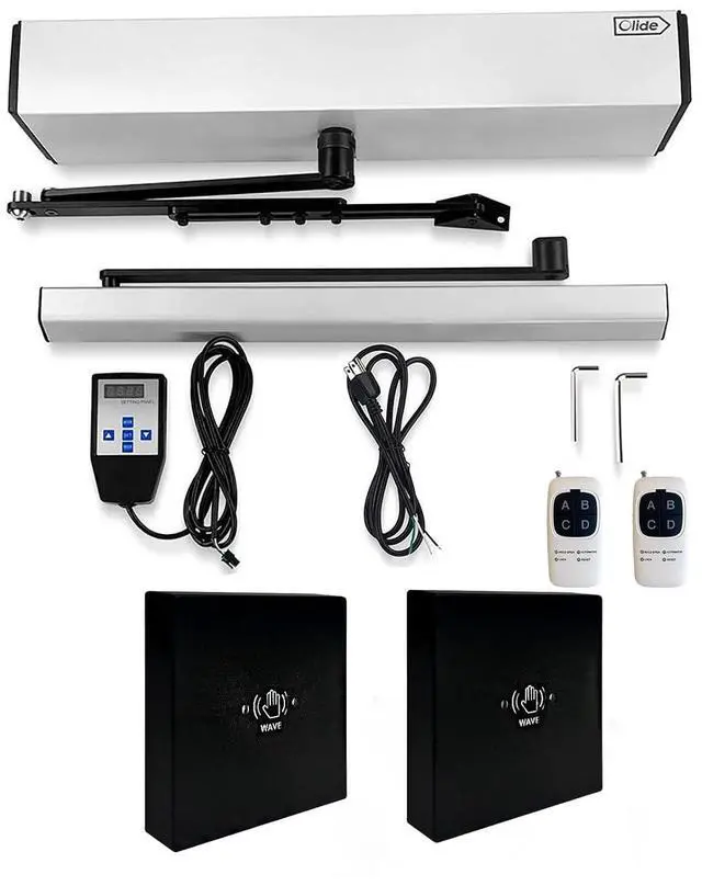 Main image of Automatic Electric Sensor Door Opener with 2PCS Wired Black Square 3.39inch Touchless Door Switch M-605MH,Sensoring Distance Adjustable Up to 11.81inch (Silver Grey)