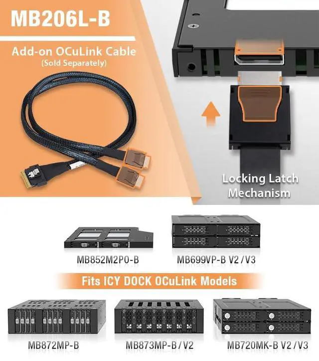 Alt view image 6 of 7 - 2 x M.2 NVMe SSD PCIe 4.0 Mobile Rack for 9.5mm Ultra Slim ODD Bay (not Support Tri-Mode) | ToughArmor MB852M2PO-B