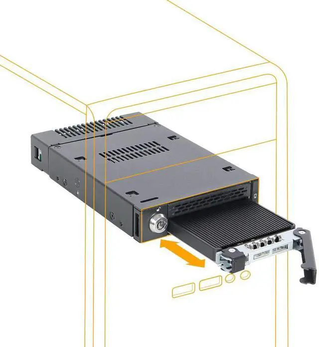 Main image of M.2 PCIe 3.0/4.0 NVMe SSD Removable Mobile Rack Enclosure for External 3.5 Drive Bay | ToughArmor MB833M2K-B
