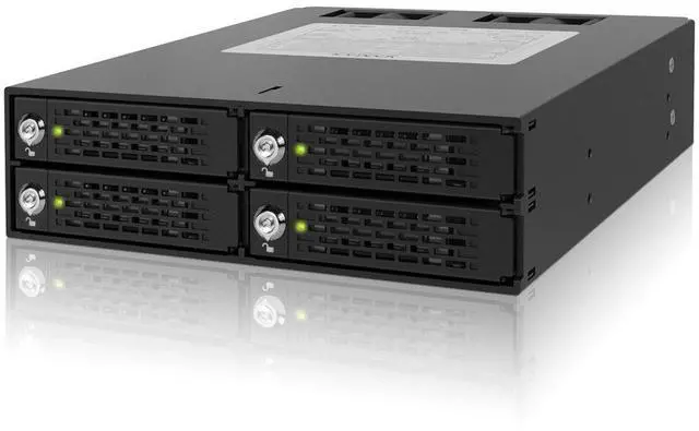 Main image of 4 Bay 2.5in SAS/SATA HDD/SSD Mobile Rack Enclosure for 5.25" Bay (with Keylock) | ToughArmor MB994SK-1B