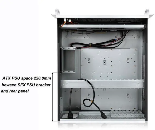 Alt view image 5 of 6 - 5U rackmount Server Chassis Silver Color Support Liquid Cooling Compatibility up to Elevated 360mm Radiator, 1xPS2+1xSFX PSU