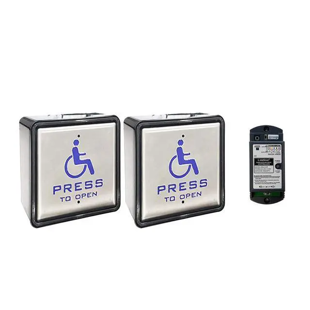 Alt view image 4 of 7 - Handicap Door Opener for Handicapped,Automatically Open Door Opener by 4.5'' Square Wireless Handicap Push Button