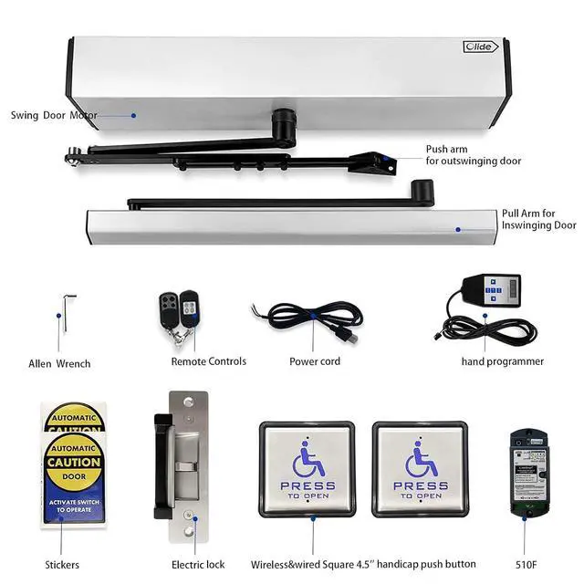 Alt view image 3 of 7 - Handicap Door Opener for Handicapped,Automatically Open Door Opener by 4.5'' Square Wireless Handicap Push Button