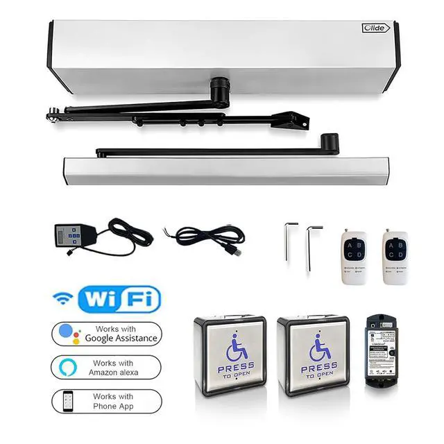 Alt view image 2 of 6 - Handicap Door Opener for Disabled People, Low Energy ADA Swing Door Operator with Stainless Steel Handicap Push Buttons