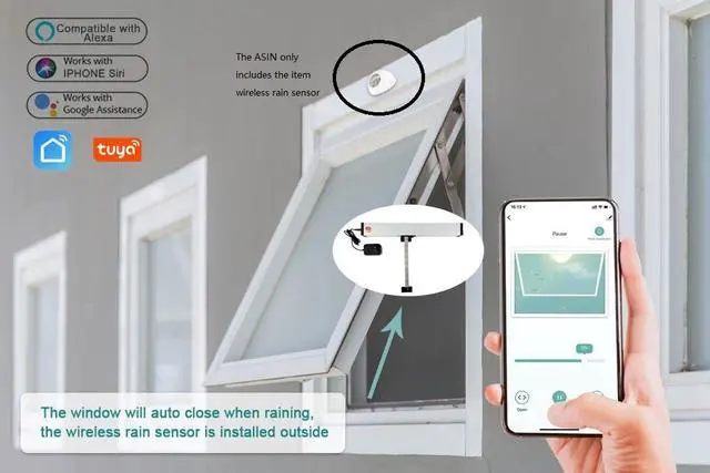 Alt view image 2 of 2 - Wireless Rain Sensor Workable with OS1003DC Series Smart WiFi Automatic Window Opener