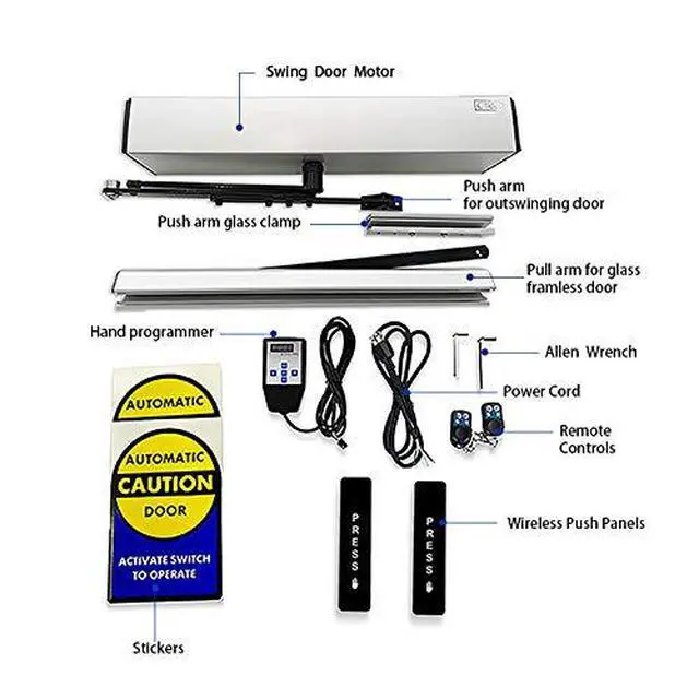 Alt view image 2 of 4 - Automatic Swing Glass Door Openers for Office, Home, Store Doors with 2pcs Wireless Push Panels