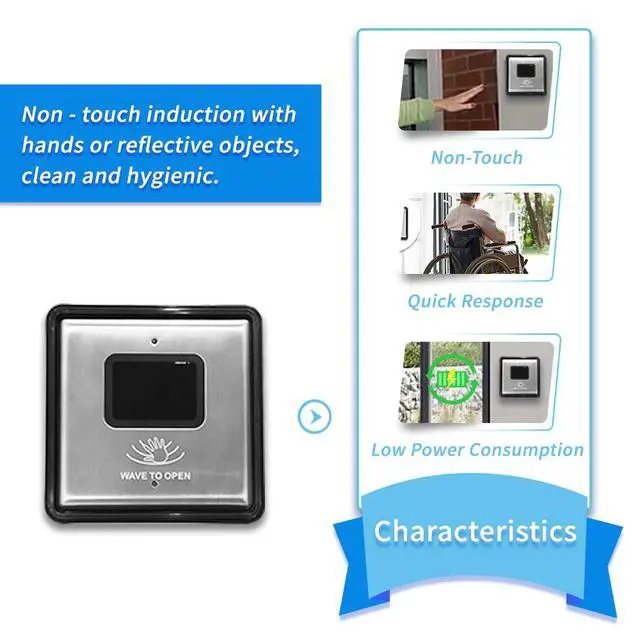 Alt view image 4 of 6 - Smart WiFi Hand Free Wave Sensor,Wireless Touchless Wave 5.12'' Square Single Panel Olide-512 with Smart WiFi Built-in Receiver Olide-510FW