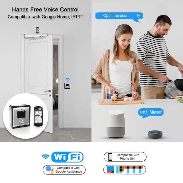 Alt view image 2 of 6 - Smart WiFi Hand Free Wave Sensor,Wireless Touchless Wave 5.12'' Square Single Panel Olide-512 with Smart WiFi Built-in Receiver Olide-510FW