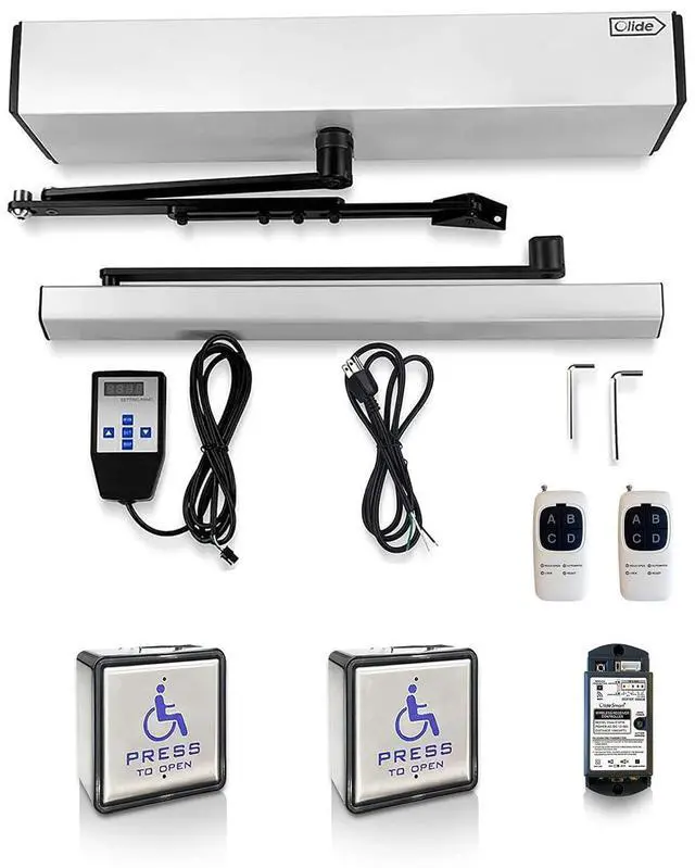 Main image of Handicap Door Opener for Disabled People, Low Energy ADA Swing Door Operator with Stainless Steel Handicap Push Buttons