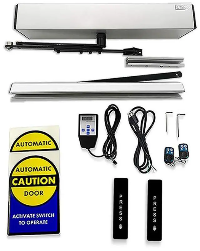 Main image of Automatic Swing Glass Door Openers for Office, Home, Store Doors with 2pcs Wireless Push Panels