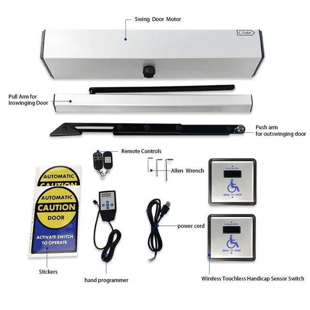 Alt view image 2 of 6 - Contactless Door Opener,Handicap Door Opener Contactless Sensor Open with 2PCS Wired Square 4.5'' Handicap Sensor Switches Olide-513N