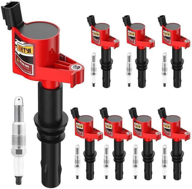Main image of 8 Pack Ignition Coil DG511 & Iridium Spark Plugs SP546 Compatible with Ford F-150, F-250, F-350, Expedition, Explorer, Mustang, Crown Victoria, Lincoln Navigator, Mercury Mountaineer 4.6L 5.4L V8