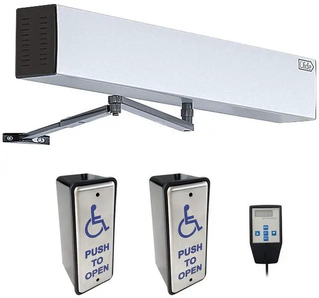 Main image of Commercial Handicap Door Opener Swing Door for The Disabled with Wired Narrow Rectangle Handicap Push Buttons Olide-515