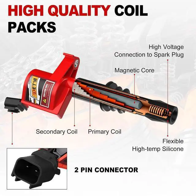 Alt view image 5 of 7 - 8 Pack Ignition Coil DG511 & Iridium Spark Plugs SP546 Compatible with Ford F-150, F-250, F-350, Expedition, Explorer, Mustang, Crown Victoria, Lincoln Navigator, Mercury Mountaineer 4.6L 5.4L V8