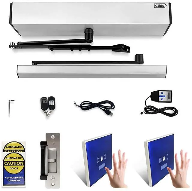 Main image of Electric Door Opener Touch Free Sensor Open,Contactless Automatic Swing Door Opener with 2PCS Touchless Hand Sensor DL56 and 1PCS DC12V 880lbs Electric Strike NO&NC Open
