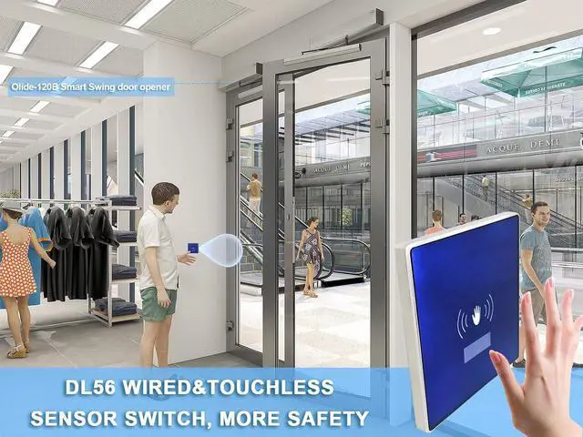 Alt view image 6 of 7 - DSW120 Electric Swing Door Opener Touchless Hand Sensor Open with 2PCS Wired High Sensitivity Hand Sensor Switches