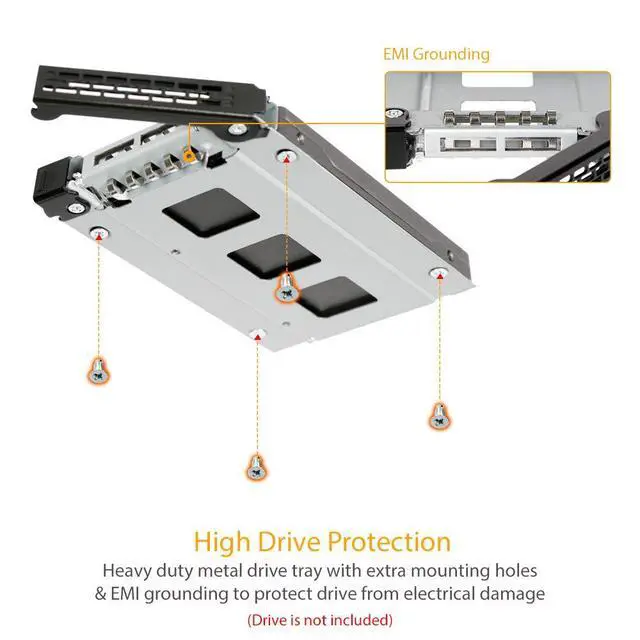 Alt view image 5 of 7 - 2.5" SSD / HDD Hot-Swap SATA Mobile Rack for 12.7mm Slim CD/DVD-ROM Optical Bay | ToughArmor MB411SPO-1B (Fits 12.7mm Height ODD Slot)