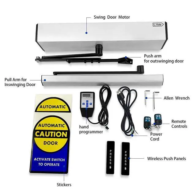 Alt view image 3 of 7 - Automatic Swing Door Opener with Wireless Push Button and NC Fail Secure Electric Strike