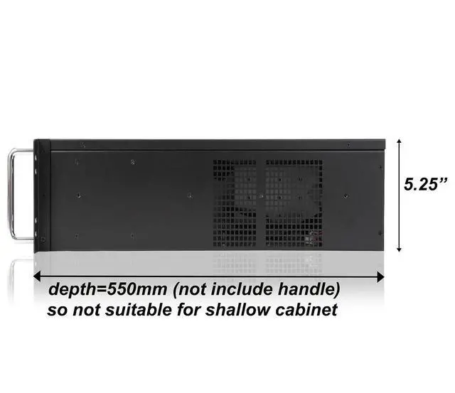 Alt view image 6 of 6 - 3u Rackmount Server Chassis EATX/ATX/MATX with 4x5.25 + 6x3.5 Support ATX PSU with Either top or Side Cooling / 21.65 deptth