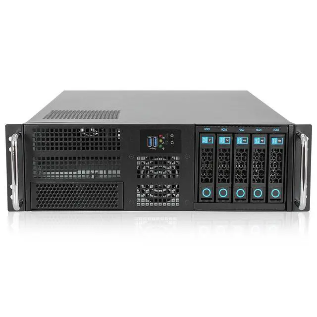 Alt view image 2 of 7 - 3U EATX/ATX Chassis with 5-Bay Hotswap HDD cage