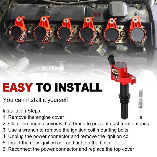 Alt view image 7 of 7 - 8 Pack Ignition Coil DG511 & Iridium Spark Plugs SP546 Compatible with Ford F-150, F-250, F-350, Expedition, Explorer, Mustang, Crown Victoria, Lincoln Navigator, Mercury Mountaineer 4.6L 5.4L V8
