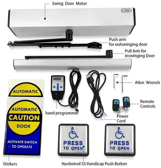 Alt view image 2 of 3 - DSW120 Automatic Door Opener for Handicapped with Wired Stainless Steel Handicap Push Buttons