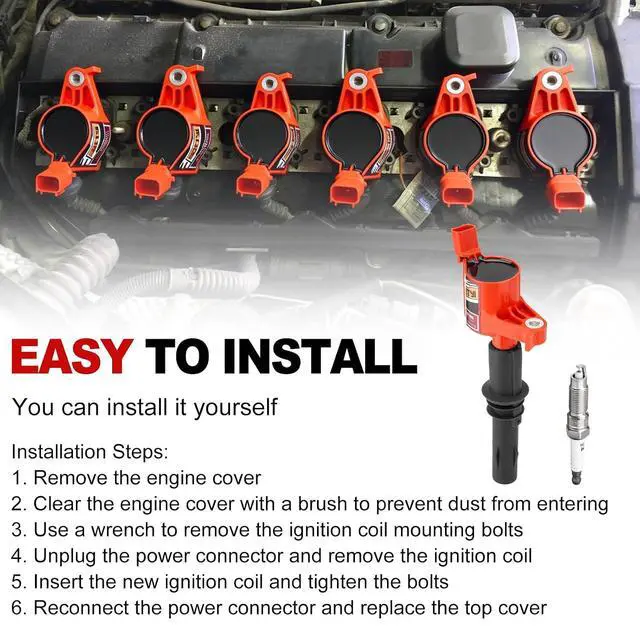 Alt view image 7 of 7 - DG521 Ignition Coil Pack & SP509 Spark Plug SetFitment for 20082014 Ford F-150, Expedition, Explorer; 20082010 F-250/F-350 Super Duty; Mustang, Navigator, Mountaineer (4.6L/5.4L V8)