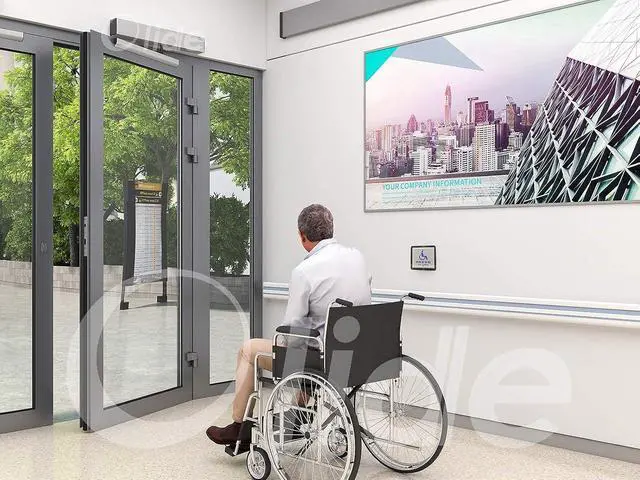 Alt view image 7 of 7 - Automatic Swing Door Opener,Commerical Wireless Door Operator with Wireless Handicap Push Buttons and Slimline Wireless Push Panels