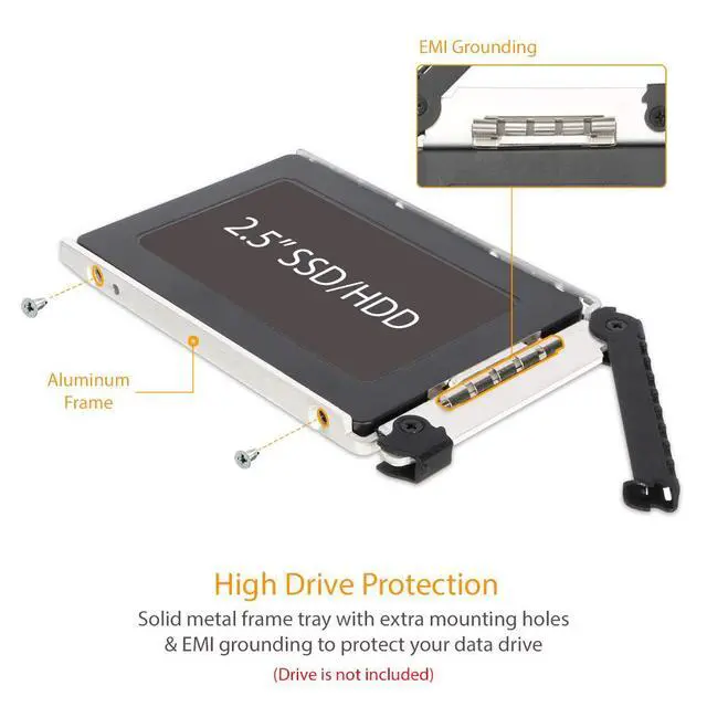Alt view image 5 of 7 - 2.5" SSD / HDD Hot-Swap SATA Mobile Rack for 9.5mm Ultra Slim CD/DVD-ROM Optical Bay | ToughArmor MB411SPO-2B