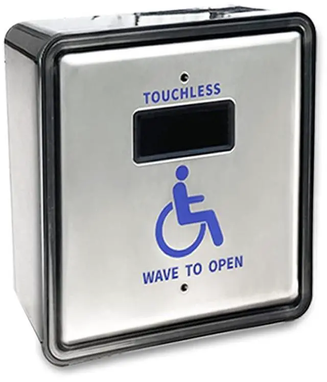 Main image of Waterproof Touchless Hand Wave Sensor Button Olide-513N for Exterior Door,Wired Square 4.5'' Handicap Wave Sensor Single Button Olide-513N