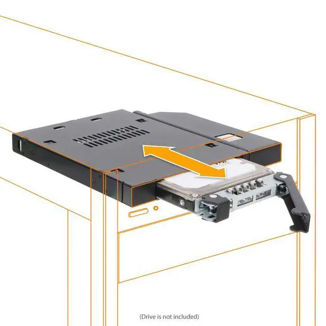 Alt view image 4 of 6 - 2.5 SATA/SAS HDD/SSD Rugged Full Metal Mobile Rack for Slim ODD or Slim FDD Bay | ToughArmor MB411SPO-B