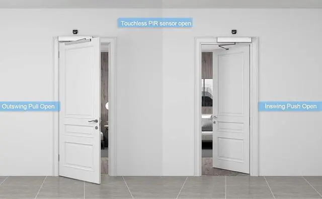Alt view image 2 of 7 - Electric Auto Swing Sensor Open Door Opener with 1PCS High Sensitive Safety Motion Sensor and 1PCS Passive Infrared Body Sensor