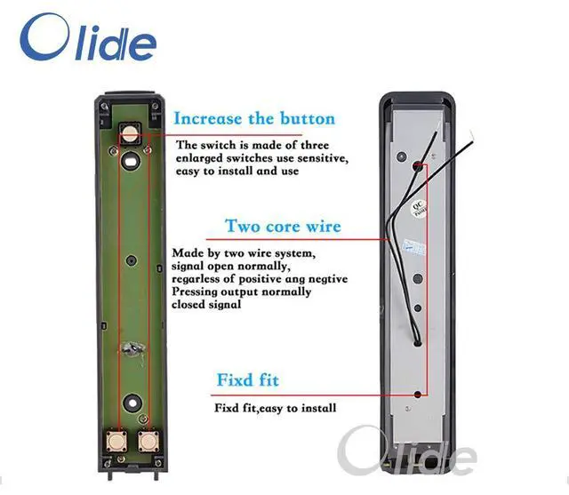 Alt view image 7 of 7 - Auto Door ABS Fire Retardant Plastic Wireless Push Switch 8''(L) X1-3/5''(W)