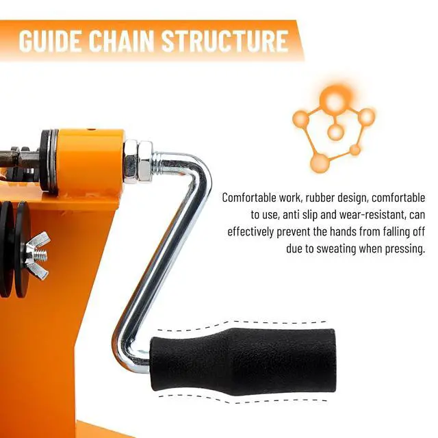 Alt view image 4 of 7 - 2-in-1 Chainsaw Chain Breaker and Spinner, Manual Chain Breaker and Rivet Spinner, Benchtop Chainsaw Chain Repair Tool with 3 Quenching Drill Bits, 3 Anvils, and 2 Hex Wrenches