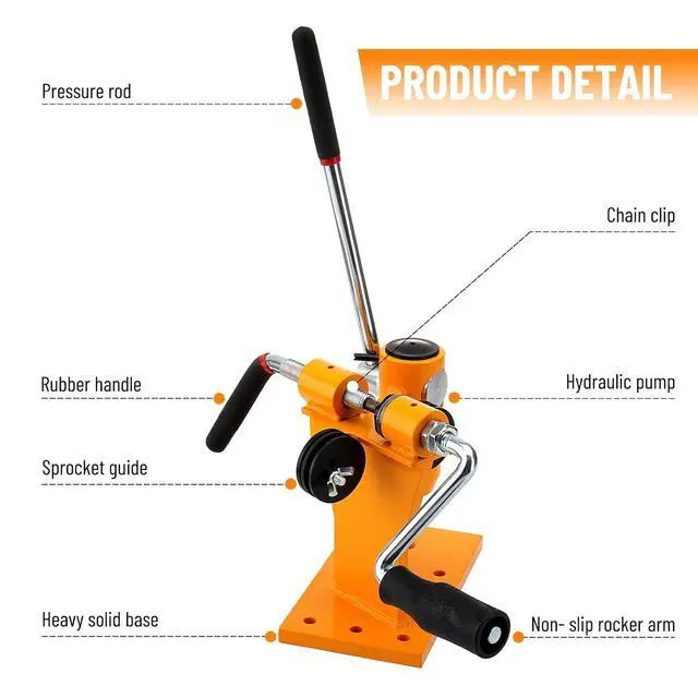 Alt view image 2 of 7 - 2-in-1 Chainsaw Chain Breaker and Spinner, Manual Chain Breaker and Rivet Spinner, Benchtop Chainsaw Chain Repair Tool with 3 Quenching Drill Bits, 3 Anvils, and 2 Hex Wrenches
