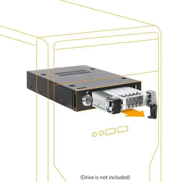 Alt view image 5 of 7 - Rugged Full Metal 2.5 SAS/SATA HDD & SSD Mobile Rack for External 3.5" Drive Bay | ToughArmor MB991IK-B